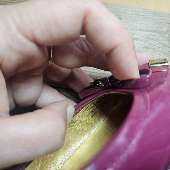 Coach Dotty Leather Ballet Flats, in Glosssy Magenta/Pink 6 B - Picture 8 of 8